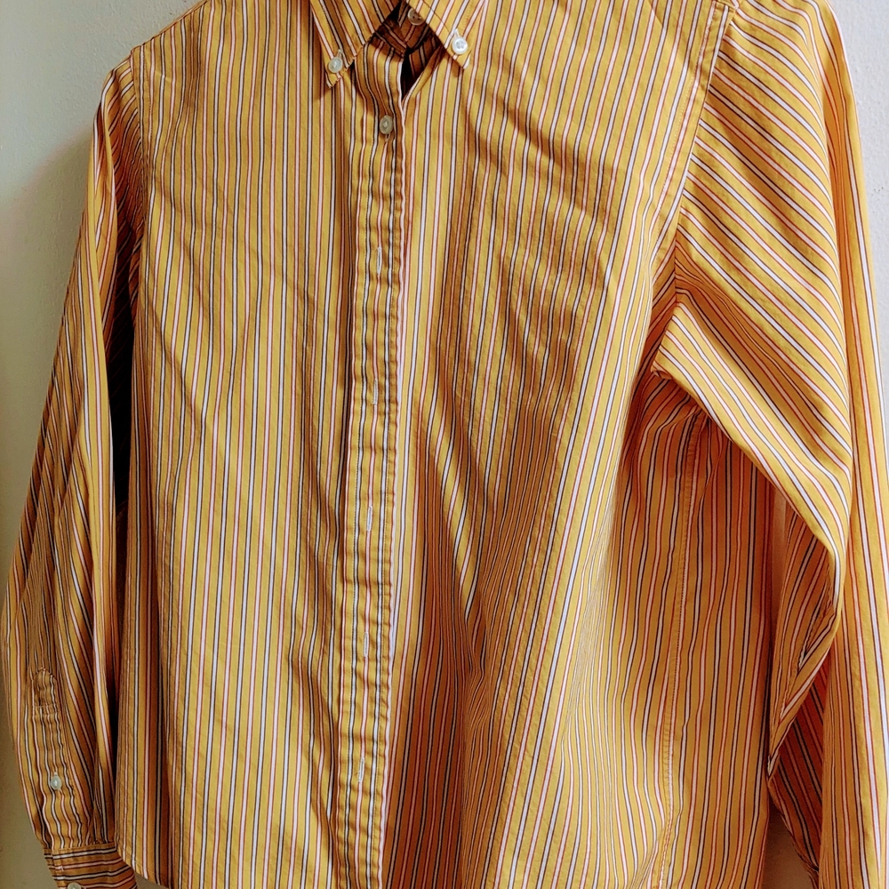 Brooks Brothers Yellow Striped Button Down Shirt